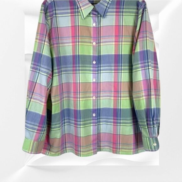 FoxCroft Women'sMulti- Color New  Wrinkle Free Plaid Shirt.Plus Size 1X - Picture 1 of 12